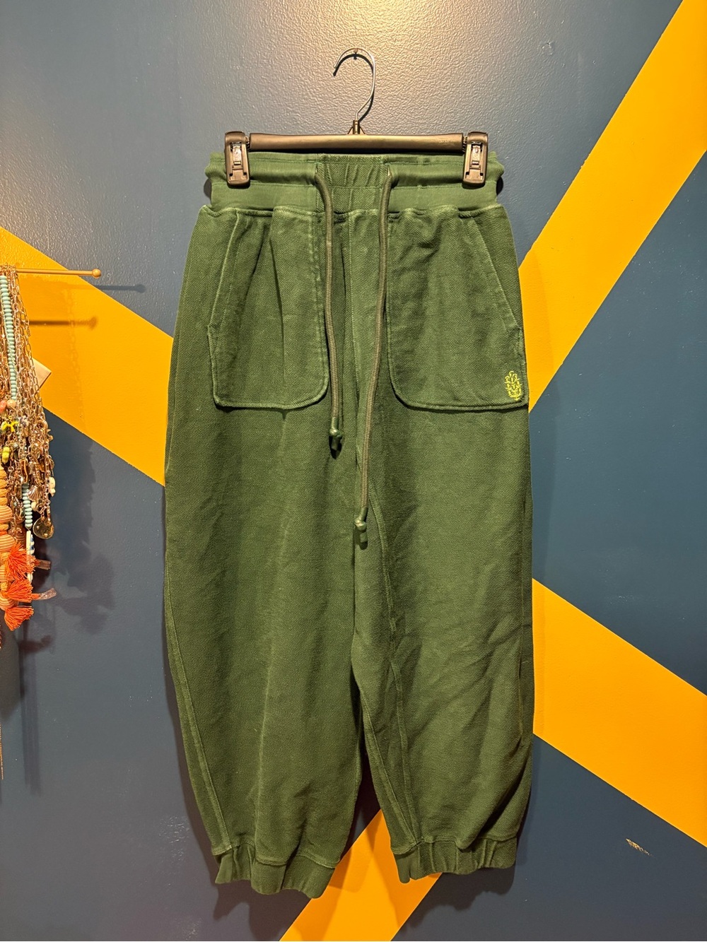 FP Movement by Free People Dark Green Barrel Sweatpants NWOT